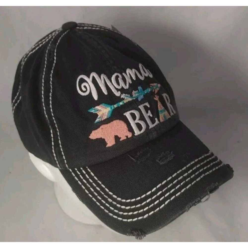 Mama Bear KB ETHOS Distressed Look Adjustable Strapback Hat/Cap-NEW w/Tags!